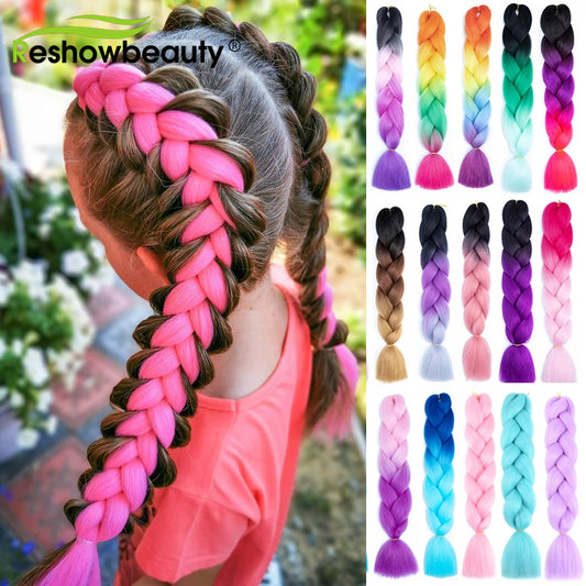 Jumbo Braid Hair Expression For Crochet Box Braids Synthetic Hair Extension Wholesale Pre Stretched Yaki Kanekalon Ombre Colored