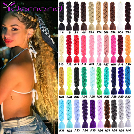 Y Demand 24 Inch Ombre Color Synthetic Braids Before Stretching Wholesale Jumbo Braids KaneKalon Hair Straightener 100G/Pcs