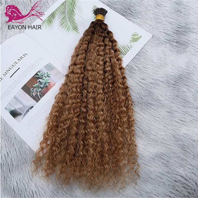 Micro Links I tip Human Hair Extensions T1B/27 Ombre color Pre Bonded Keratin Kinky Curly I Tip Hair Extensions 100g 1g/strand