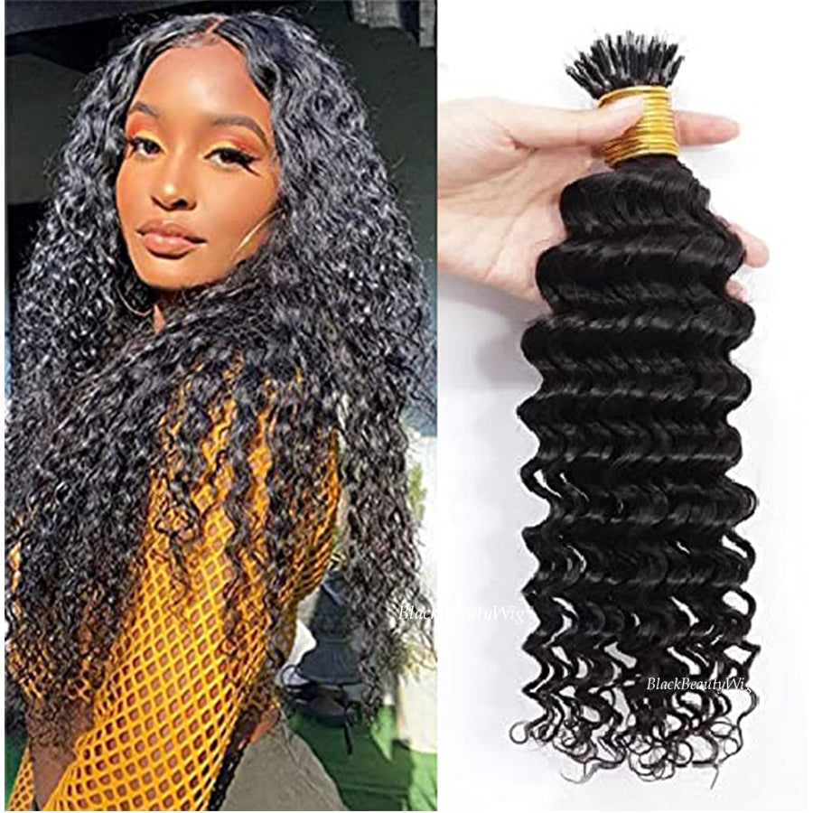 Curly Nano Ring Hair Extension Brazilian Remy Human Hair Deep Curly Micro Link Pre Bonded Nano Tip Ring Hair 100g 100strands